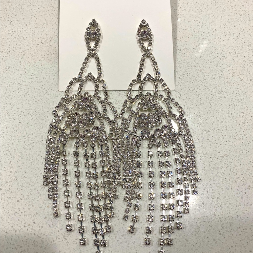 Silver drop earrings